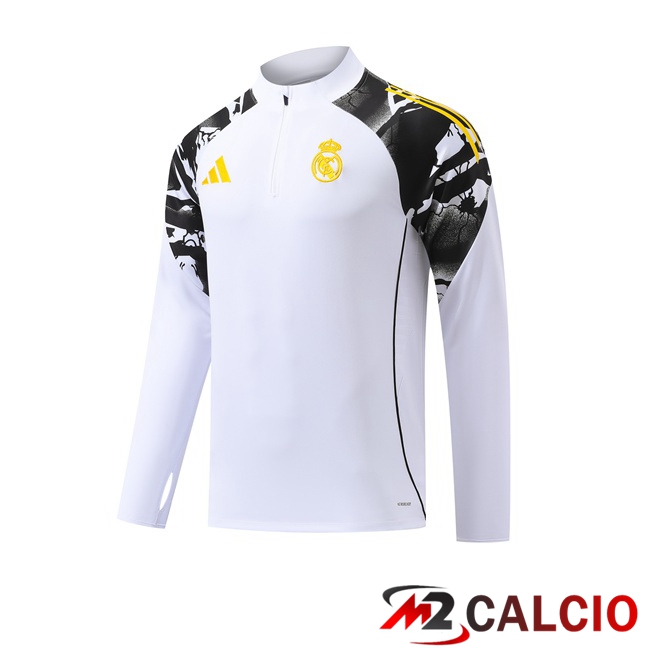 Maglie Calcio Personalizzate,Tute Calcio Squadre,Maglia Nazionale Italiana Calcio | Felpa Allenamento Real Madrid Bianco 2026/2027