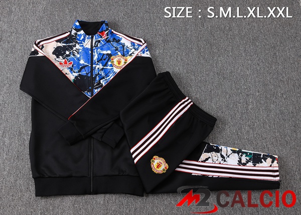 Insieme Tuta Calcio - Giacca Manchester United Blu Nero 2026/2027