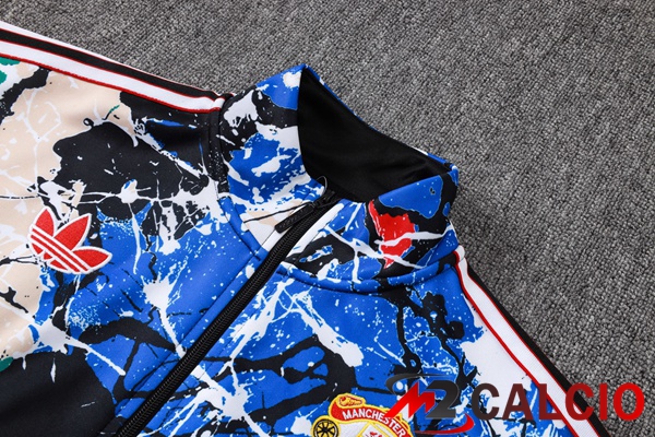 Insieme Tuta Calcio - Giacca Manchester United Blu Nero 2026/2027