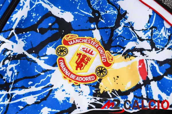 Insieme Tuta Calcio - Giacca Manchester United Blu Nero 2026/2027