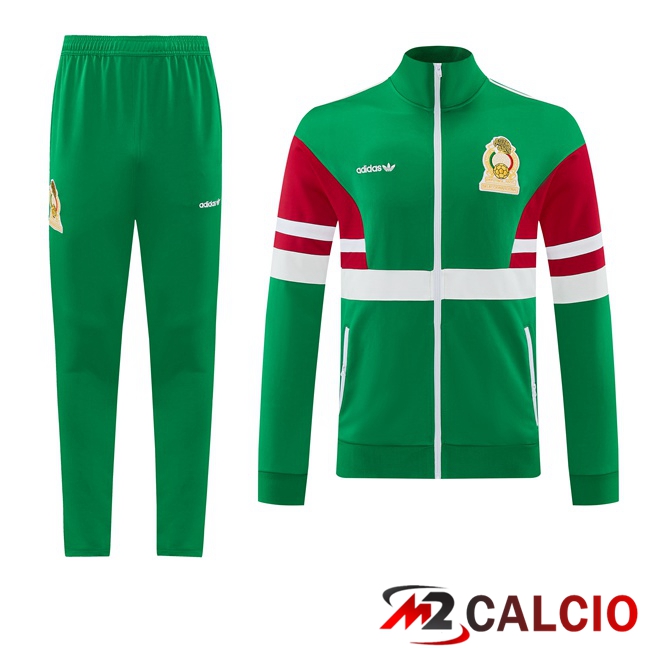 Maglie Calcio Personalizzate,Tute Calcio Squadre,Maglia Nazionale Italiana Calcio | Insieme Tuta Calcio - Giacca Messico Verde 2026/2027