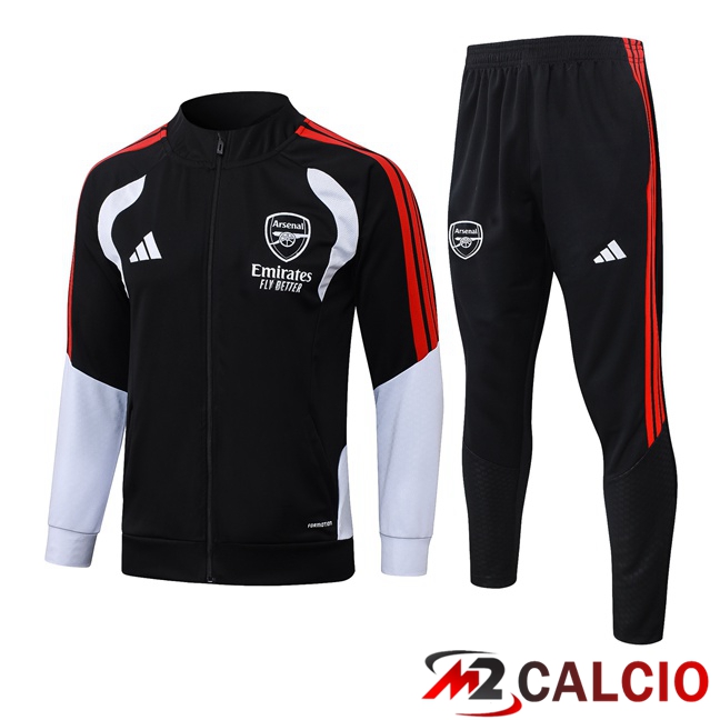 Maglie Calcio Personalizzate,Tute Calcio Squadre,Maglia Nazionale Italiana Calcio | Insieme Tuta Calcio - Giacca Arsenal Nero 2026/2027
