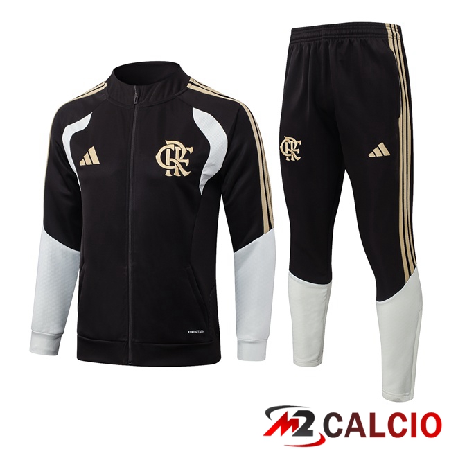 Maglie Calcio Personalizzate,Tute Calcio Squadre,Maglia Nazionale Italiana Calcio | Insieme Tuta Calcio - Giacca Flamengo Nero 2026/2027