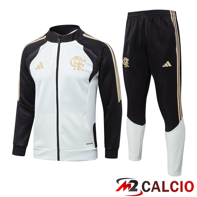 Maglie Calcio Personalizzate,Tute Calcio Squadre,Maglia Nazionale Italiana Calcio | Insieme Tuta Calcio - Giacca Flamengo Bianco 2026/2027