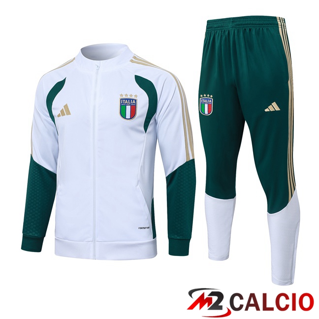 Maglie Calcio Personalizzate,Tute Calcio Squadre,Maglia Nazionale Italiana Calcio | Insieme Tuta Calcio - Giacca Italia Bianco 2026/2027