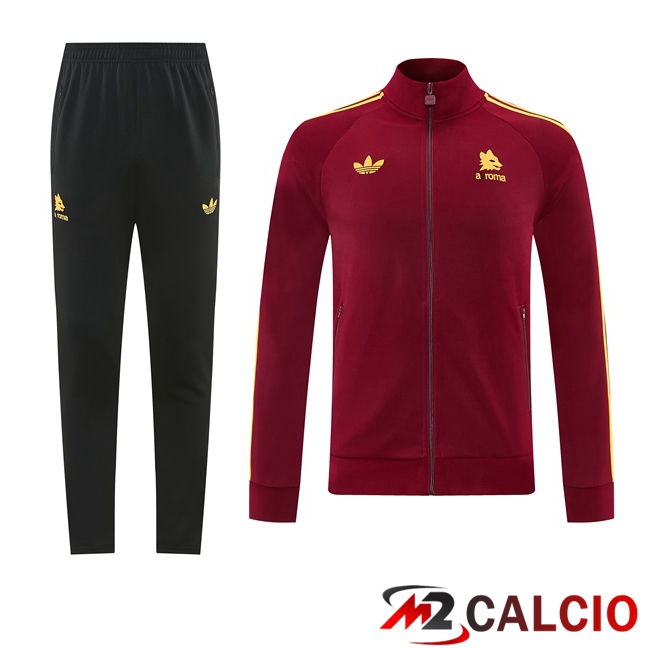Maglie Calcio Personalizzate,Tute Calcio Squadre,Maglia Nazionale Italiana Calcio | Insieme Tuta Calcio - Giacca AS Roma Rosso 2026/2027