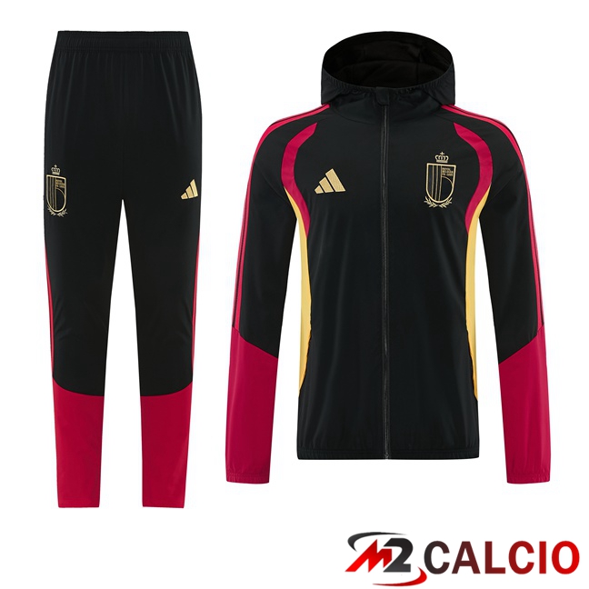 Maglie Calcio Personalizzate,Tute Calcio Squadre,Maglia Nazionale Italiana Calcio | Tuta Calcio - Giacca A Vento Belgio Nero 2026/2027