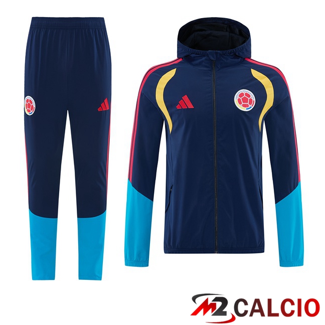 Maglie Calcio Personalizzate,Tute Calcio Squadre,Maglia Nazionale Italiana Calcio | Tuta Calcio - Giacca A Vento Colombia Blu Reale 2026/2027