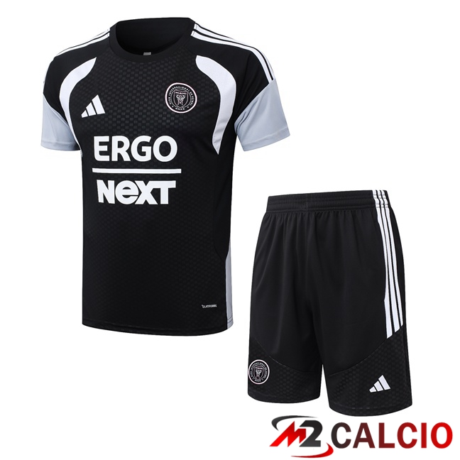 Maglie Calcio Personalizzate,Tute Calcio Squadre,Maglia Nazionale Italiana Calcio | Insieme T Shirt Allenamento Inter Miami CF + Pantaloncini Nero 2026/2027