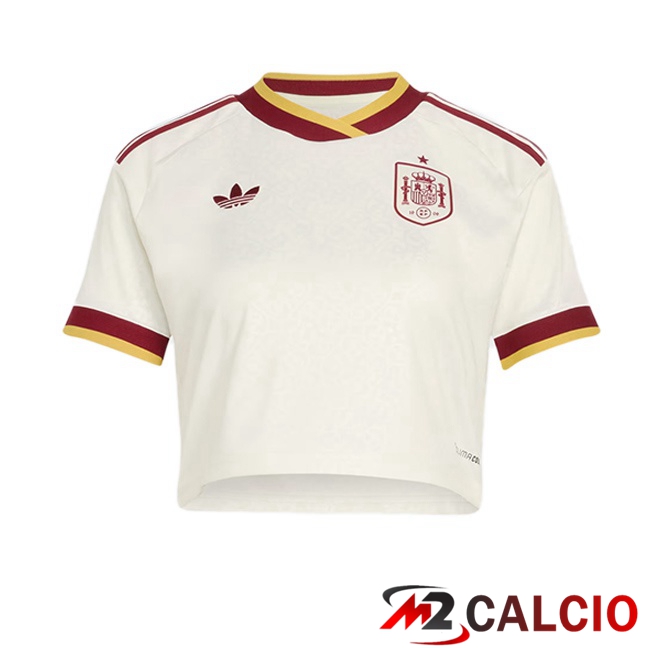 Maglie Calcio Personalizzate,Tute Calcio Squadre,Maglia Nazionale Italiana Calcio | Maglie Calcio Spagna Court Donna Seconda Bianco 2026/2027