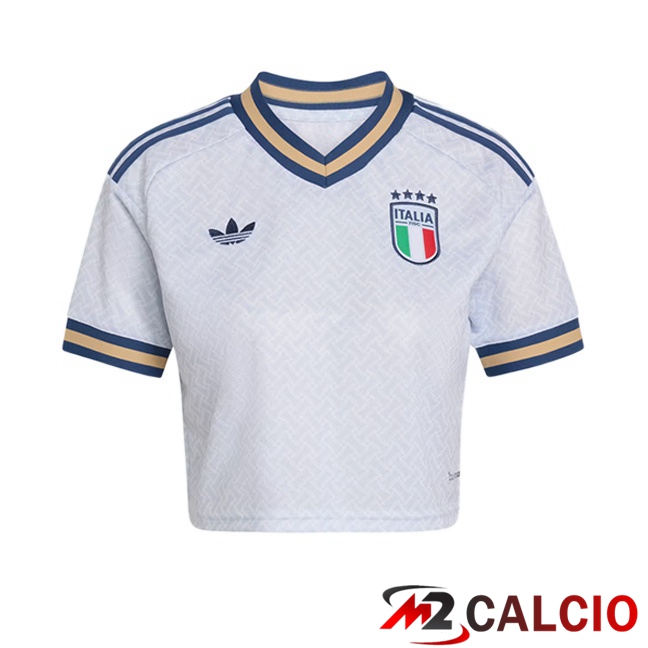 Maglie Calcio Personalizzate,Tute Calcio Squadre,Maglia Nazionale Italiana Calcio | Maglie Calcio Italia Court Donna Seconda Bianco 2026/2027
