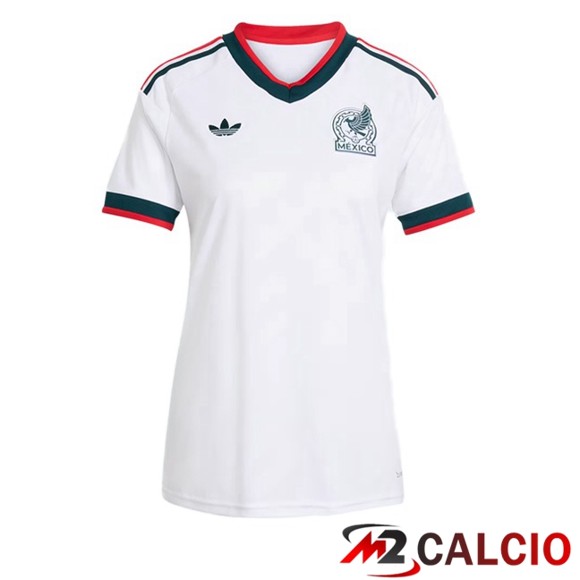 Maglie Calcio Personalizzate,Tute Calcio Squadre,Maglia Nazionale Italiana Calcio | Maglie Calcio Messico Donna Seconda Bianco 2026/2027