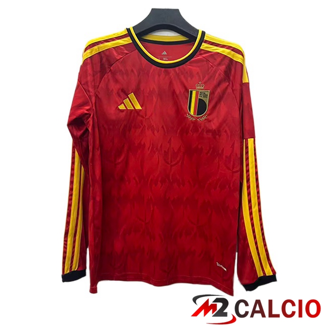 Maglie Calcio Personalizzate,Tute Calcio Squadre,Maglia Nazionale Italiana Calcio | Maglie Calcio Belgio Prima Manica Lunga Rosso 2026/2027