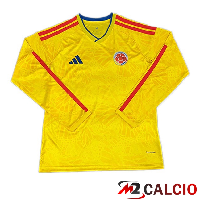Maglie Calcio Personalizzate,Tute Calcio Squadre,Maglia Nazionale Italiana Calcio | Maglie Calcio Colombia Prima Manica Lunga Giallo 2026/2027