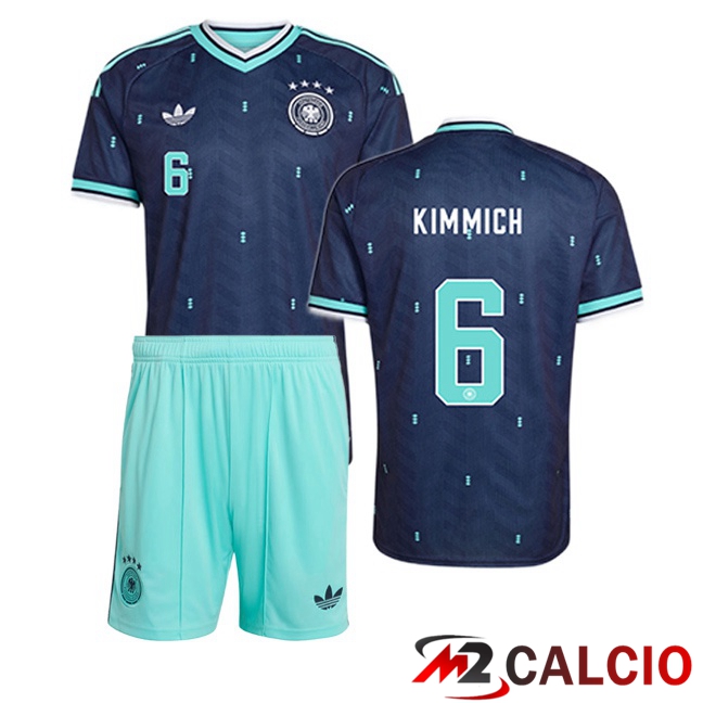 Maglie Calcio Personalizzate,Tute Calcio Squadre,Maglia Nazionale Italiana Calcio | Maglie Calcio Germania (KIMMICH 6) Bambino Seconda Blu Reale 2026/2027