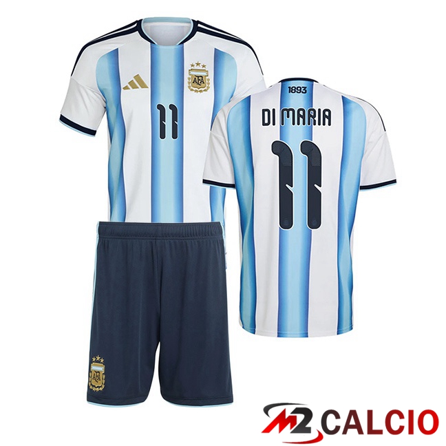 Maglie Calcio Personalizzate,Tute Calcio Squadre,Maglia Nazionale Italiana Calcio | Maglie Calcio Argentina (DI MARIA 11) Bambino Prima Blu Bianco 2026/2027