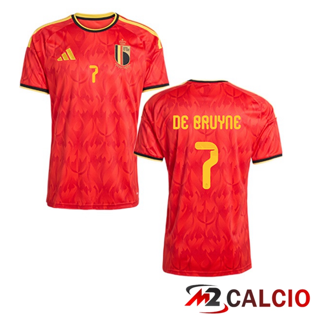 Maglie Calcio Personalizzate,Tute Calcio Squadre,Maglia Nazionale Italiana Calcio | Maglie Calcio Belgio (DE BRUYNE 7) Prima Rosso 2026/2027