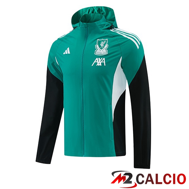 Maglie Calcio Personalizzate,Tute Calcio Squadre,Maglia Nazionale Italiana Calcio | Giacca A Vento FC Liverpool Verde 2026/2027