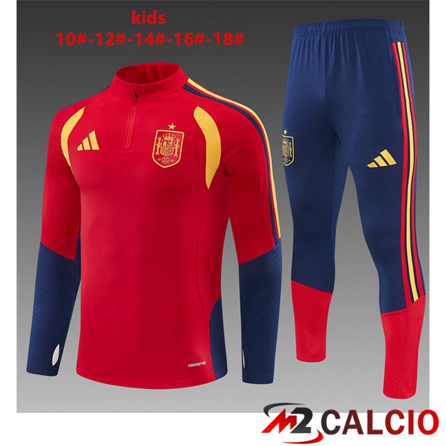Maglie Calcio Personalizzate,Tute Calcio Squadre,Maglia Nazionale Italiana Calcio | Insieme Tuta Calcio Spagna Bambino Rosso 2026/2027