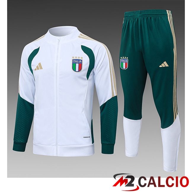 Maglie Calcio Personalizzate,Tute Calcio Squadre,Maglia Nazionale Italiana Calcio | Insieme Tuta Calcio - Giacca Italia Bambino Bianco 2026/2027
