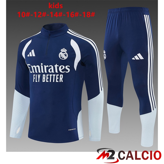 Maglie Calcio Personalizzate,Tute Calcio Squadre,Maglia Nazionale Italiana Calcio | Insieme Tuta Calcio Real Madrid Bambino Blu Reale 2026/2027