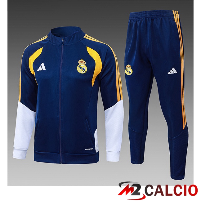 Maglie Calcio Personalizzate,Tute Calcio Squadre,Maglia Nazionale Italiana Calcio | Insieme Tuta Calcio - Giacca Real Madrid Bambino Blu Reale 2026/2027