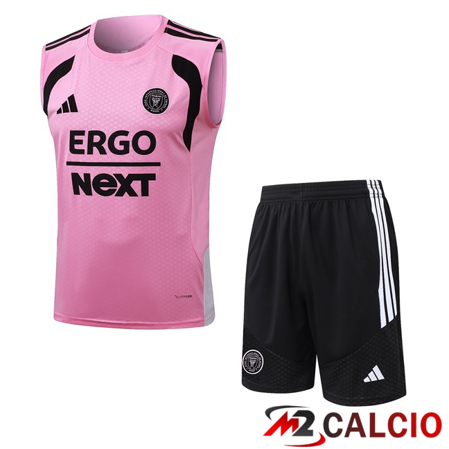 Maglie Calcio Personalizzate,Tute Calcio Squadre,Maglia Nazionale Italiana Calcio | Canotta Allenamento SC Internazionale + Pantaloncini Rosa 2026/2027