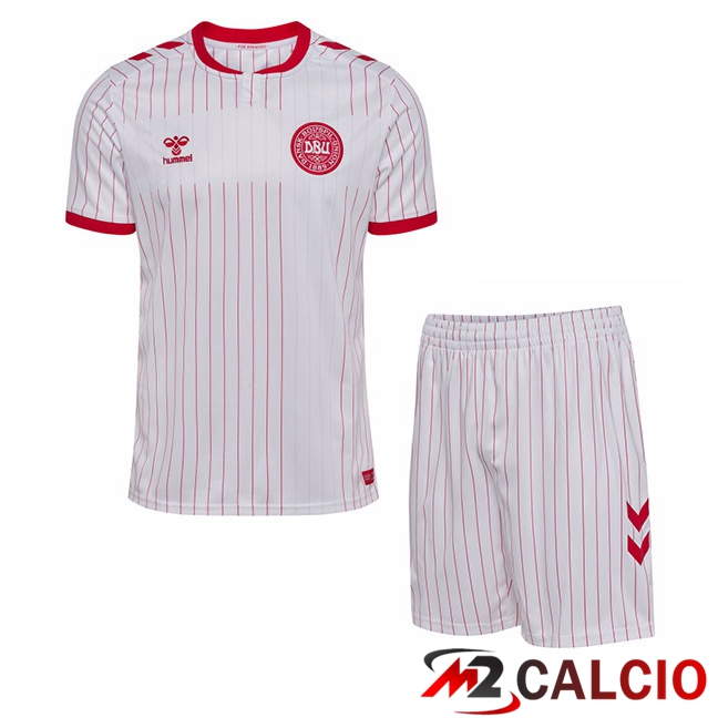 Maglie Calcio Personalizzate,Tute Calcio Squadre,Maglia Nazionale Italiana Calcio | Maglie Calcio Danimarca Bambino Seconda Bianco 2026/2027