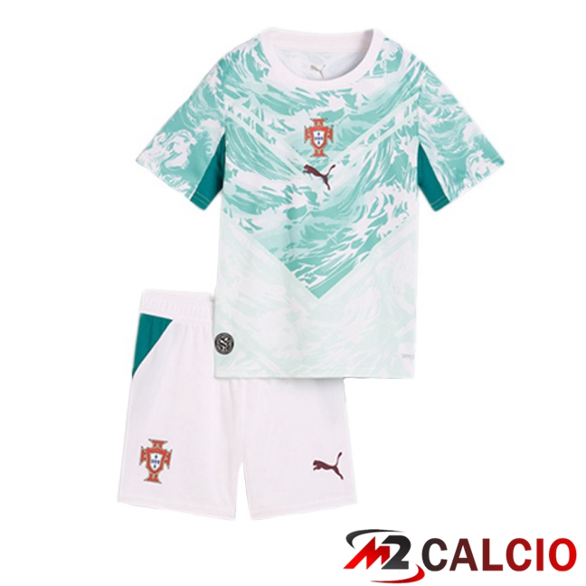 Maglie Calcio Personalizzate,Tute Calcio Squadre,Maglia Nazionale Italiana Calcio | Maglie Calcio Portogallo Bambino Seconda Verde Bianco 2026/2027