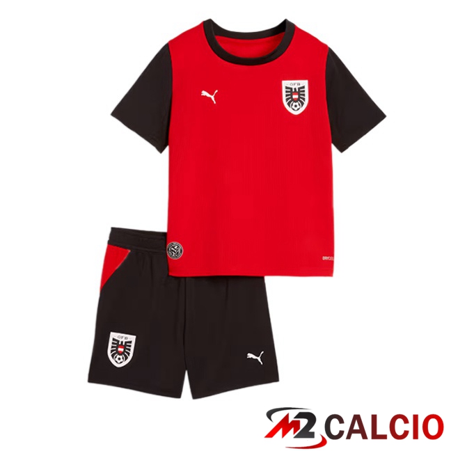 Maglie Calcio Personalizzate,Tute Calcio Squadre,Maglia Nazionale Italiana Calcio | Maglie Calcio Austria Bambino Prima Rosso 2026/2027