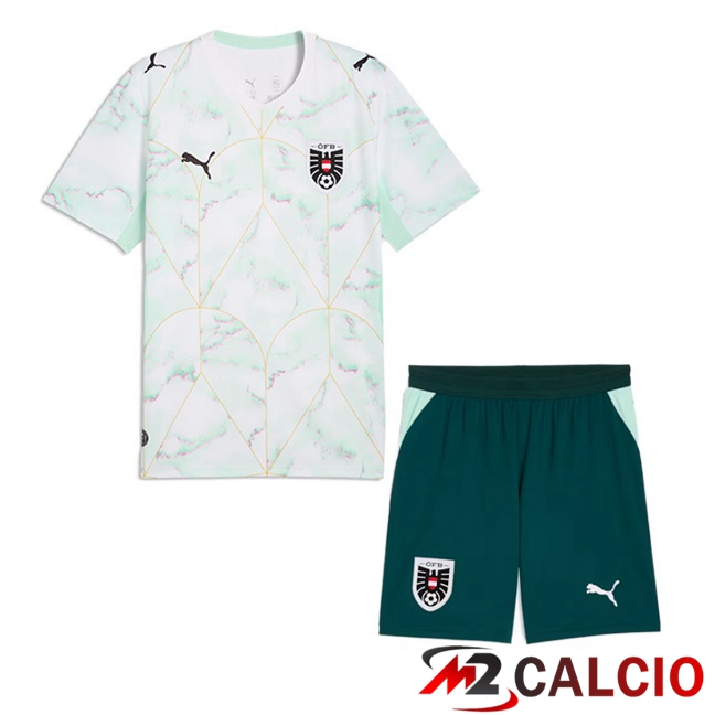 Maglie Calcio Personalizzate,Tute Calcio Squadre,Maglia Nazionale Italiana Calcio | Maglie Calcio Austria Bambino Seconda Bianco 2026/2027