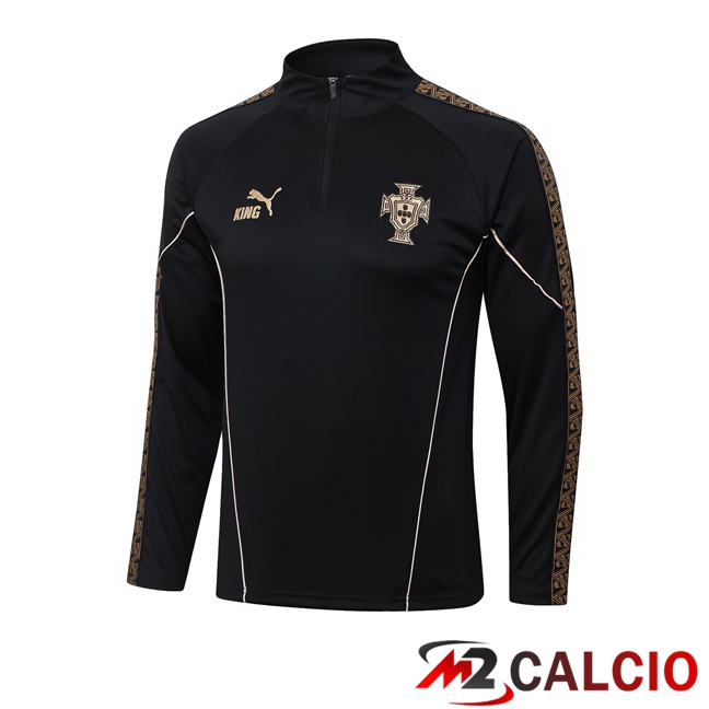 Maglie Calcio Personalizzate,Tute Calcio Squadre,Maglia Nazionale Italiana Calcio | Felpa Allenamento Portogallo Nero 2026/2027