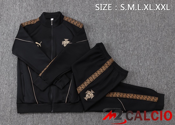 Insieme Tuta Calcio - Giacca Portogallo Nero 2026/2027