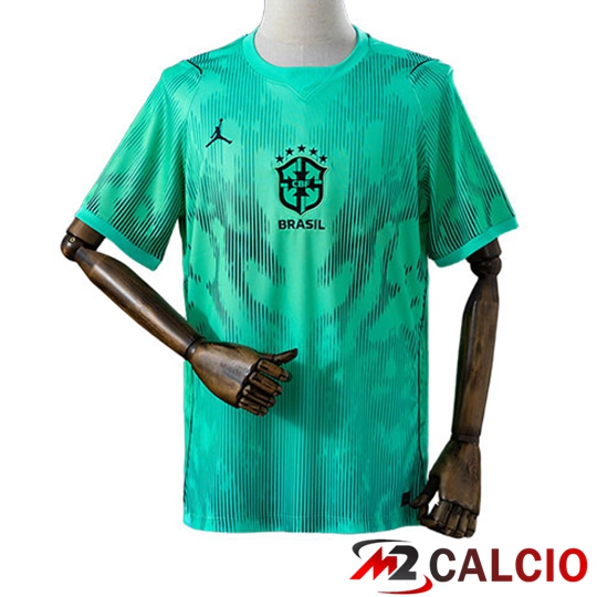 Maglie Calcio Personalizzate,Tute Calcio Squadre,Maglia Nazionale Italiana Calcio | Maglie Calcio Brasile Portiere Verde 2026/2027