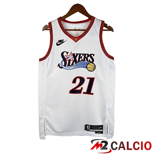 Maglie Calcio Personalizzate,Tute Calcio Squadre,Maglia Nazionale Italiana Calcio | Maglia Philadelphia 76ers (EMBIID #21) Bianco 2026 2027