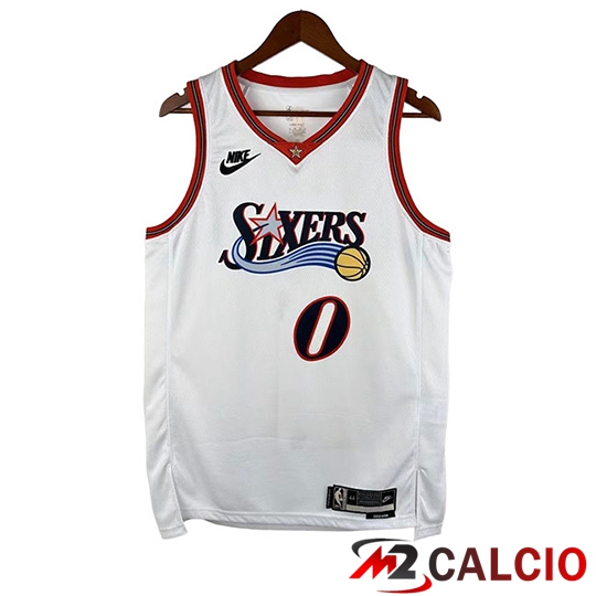 Maglie Calcio Personalizzate,Tute Calcio Squadre,Maglia Nazionale Italiana Calcio | Maglia Philadelphia 76ers (MAXEY #0) Bianco 2026 2027