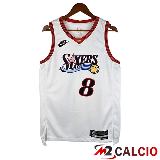 Maglie Calcio Personalizzate,Tute Calcio Squadre,Maglia Nazionale Italiana Calcio | Maglia Philadelphia 76ers (GEORGE #8) Bianco 2026 2027