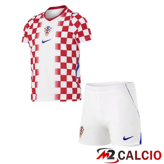 Maglie Calcio Personalizzate,Tute Calcio Squadre,Maglia Nazionale Italiana Calcio | Maglie Calcio Croazia Bambino Prima Bianco Rosso 2026/2027
