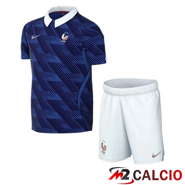 Maglie Calcio Personalizzate,Tute Calcio Squadre,Maglia Nazionale Italiana Calcio | Maglie Calcio Francia Bambino Prima Blu Reale 2026/2027