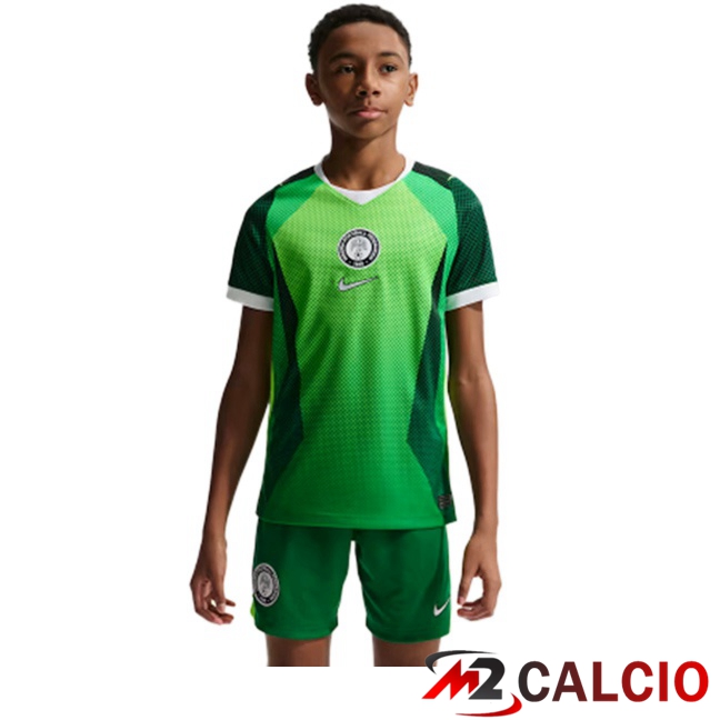Maglie Calcio Personalizzate,Tute Calcio Squadre,Maglia Nazionale Italiana Calcio | Maglie Calcio Nigeria Bambino Prima Verde 2026/2027