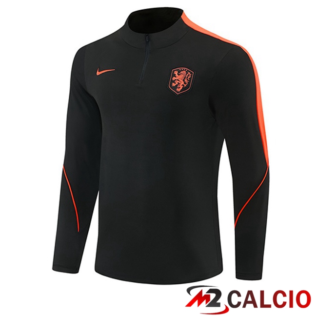 Maglie Calcio Personalizzate,Tute Calcio Squadre,Maglia Nazionale Italiana Calcio | Felpa Allenamento Paesi Bassi Nero 2026/2027