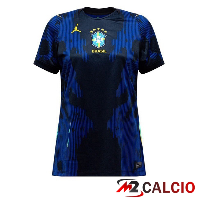 Maglie Calcio Personalizzate,Tute Calcio Squadre,Maglia Nazionale Italiana Calcio | Maglie Calcio Brasile Donna Seconda Blu Reale 2026/2027