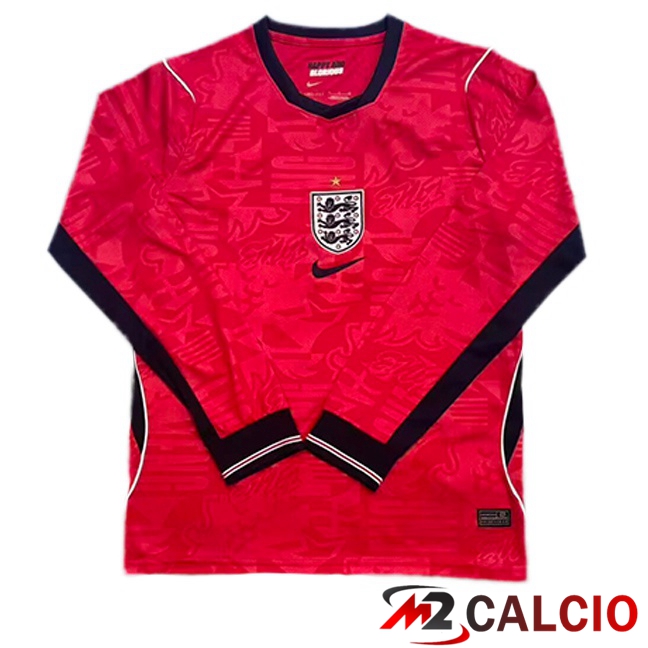 Maglie Calcio Personalizzate,Tute Calcio Squadre,Maglia Nazionale Italiana Calcio | Maglie Calcio Inghilterra Seconda Manica Lunga Rosso 2026/2027