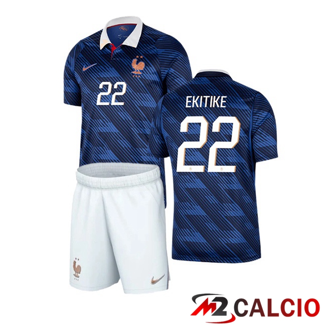 Maglie Calcio Personalizzate,Tute Calcio Squadre,Maglia Nazionale Italiana Calcio | Maglie Calcio Francia (EKITIKE 22) Bambino Prima Blu Reale 2026/2027