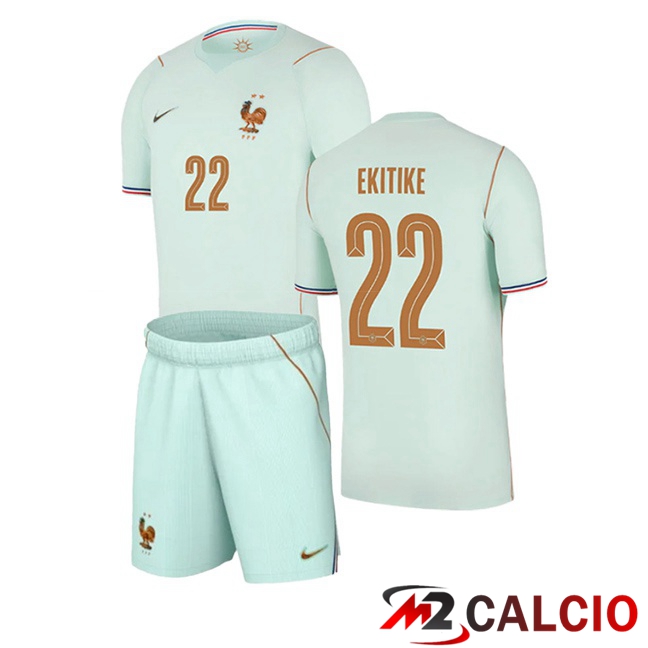 Maglie Calcio Personalizzate,Tute Calcio Squadre,Maglia Nazionale Italiana Calcio | Maglie Calcio Francia (EKITIKE 22) Bambino Seconda Verde 2026/2027