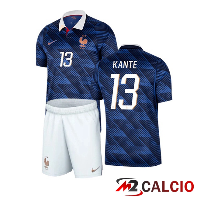 Maglie Calcio Personalizzate,Tute Calcio Squadre,Maglia Nazionale Italiana Calcio | Maglie Calcio Francia (KANTE 13) Bambino Prima Blu Reale 2026/2027