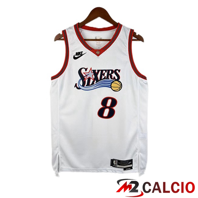 Maglie Calcio Personalizzate,Tute Calcio Squadre,Maglia Nazionale Italiana Calcio | Maglia NBA Philadelphia 76ers (Paul George 8) Bianco 2025/2026