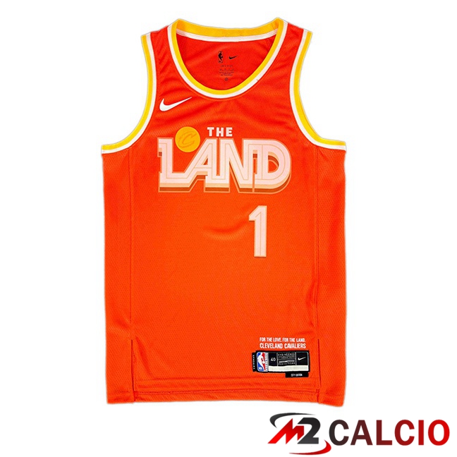 Maglie Calcio Personalizzate,Tute Calcio Squadre,Maglia Nazionale Italiana Calcio | Maglia NBA Cleveland Cavaliers (James Harden 1) Arancia 2025/2026