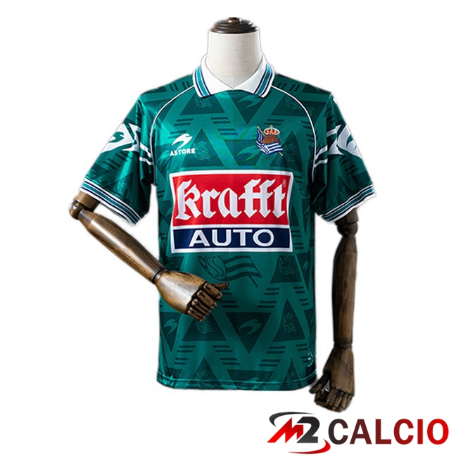 Maglie Calcio Personalizzate,Tute Calcio Squadre,Maglia Nazionale Italiana Calcio | Maglie Calcio Real Sociedad Retro Seconda Verde 1995-1996
