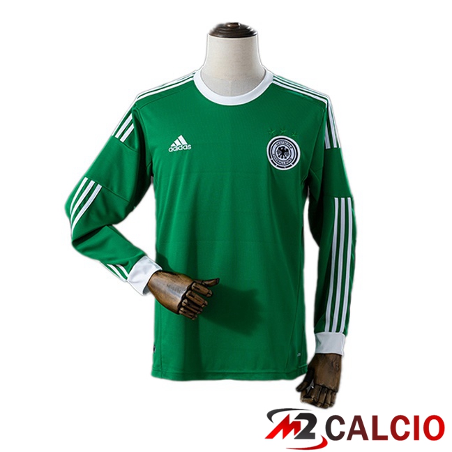 Maglie Calcio Personalizzate,Tute Calcio Squadre,Maglia Nazionale Italiana Calcio | Maglie Calcio Germania Retro Seconda Manica Lunga Verde 2012-2013